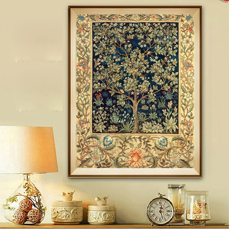 Resin Art Wallpaper - Lukisan Berlian 5D Bunga Eropa Kit