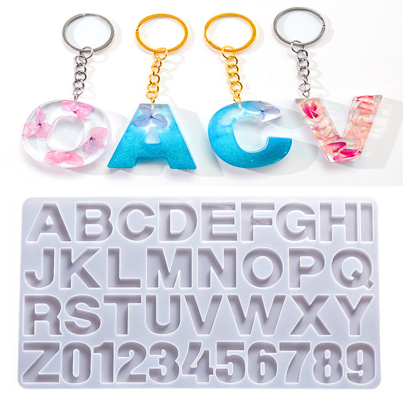 Resin Art Alphabet - Cetakan silikon Epoxy Resin alfabet DIY