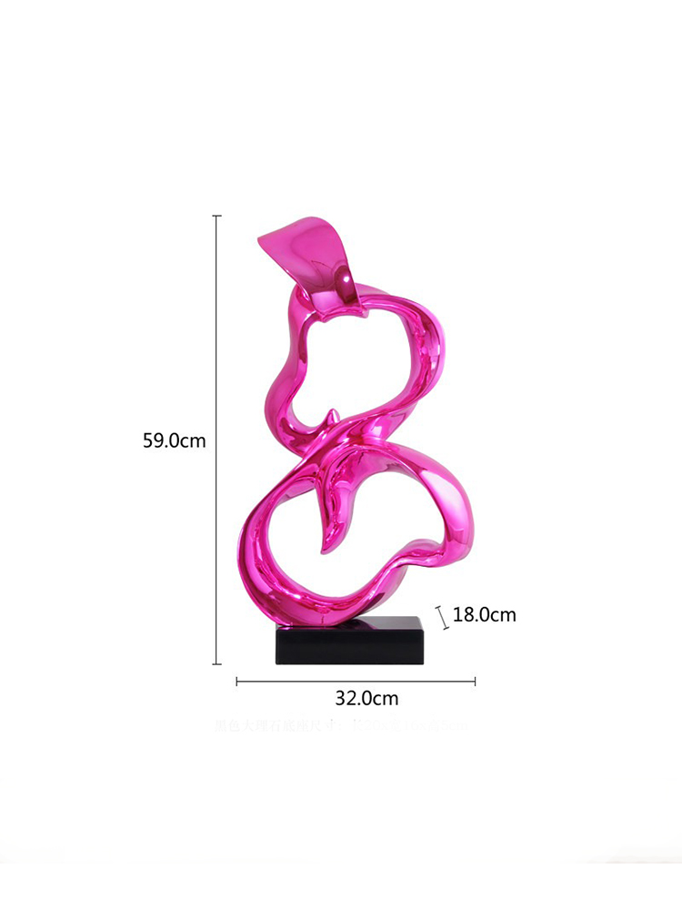Resin Art Work - Seni Elektroplating Abstrak Pita Warna-warni Patung